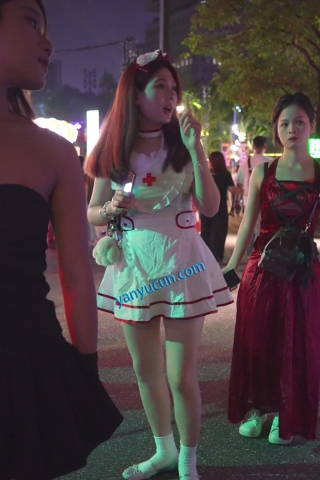 (BC-AA-636)护士裙小姐姐排队买单..趁机抄底无痕内夹出屁股缝